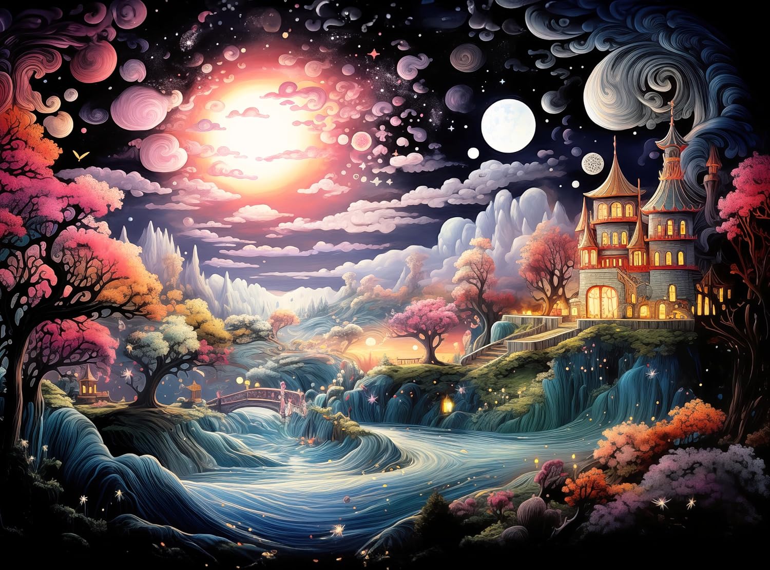 Detalle de Prime Time Puzzles 6129 Magic River 1,000-Piece Adult Jigsaw Puzzle