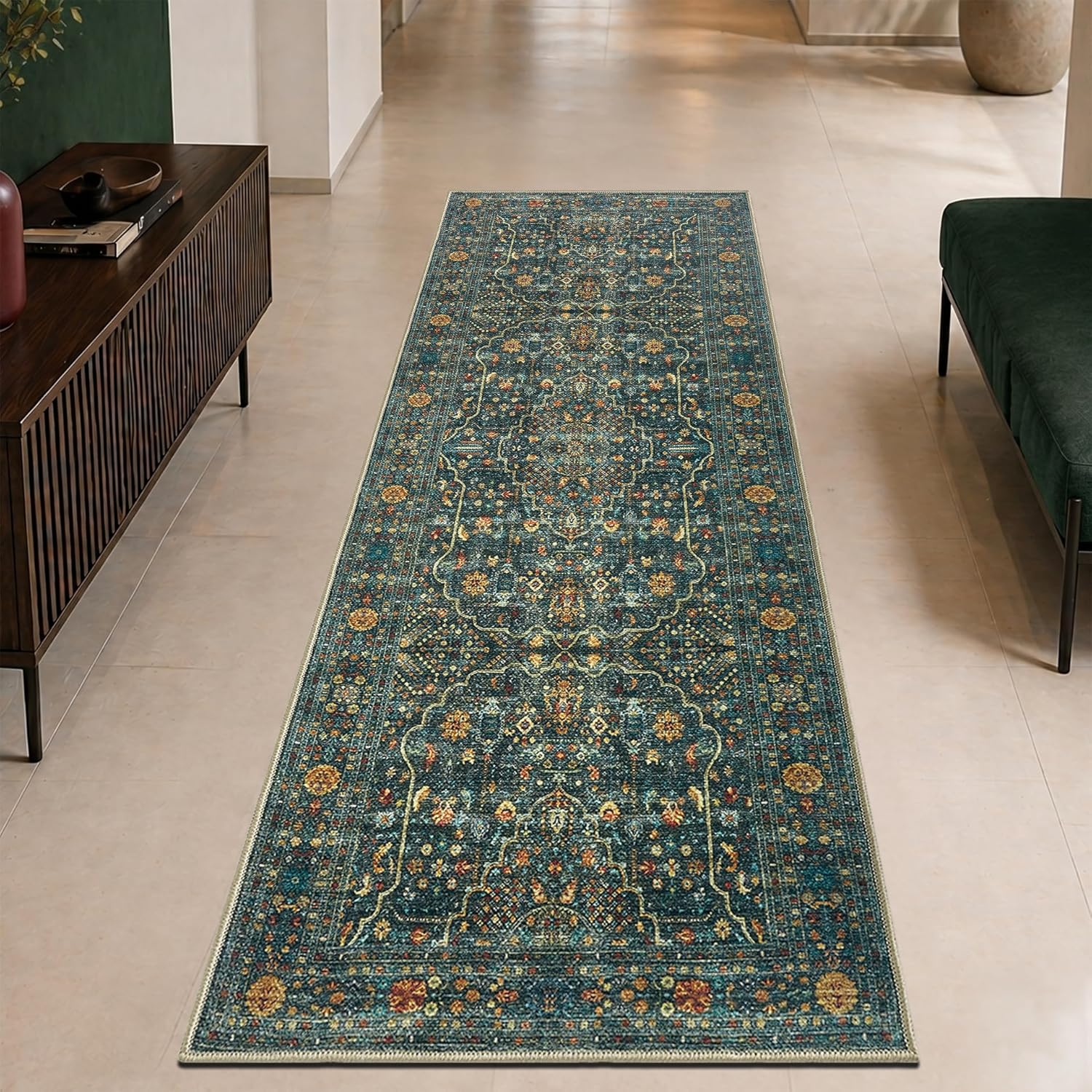 Detalle de Keen Home Design 30"x144" Rug — Machine Washable Runner with Non-Slip Backing