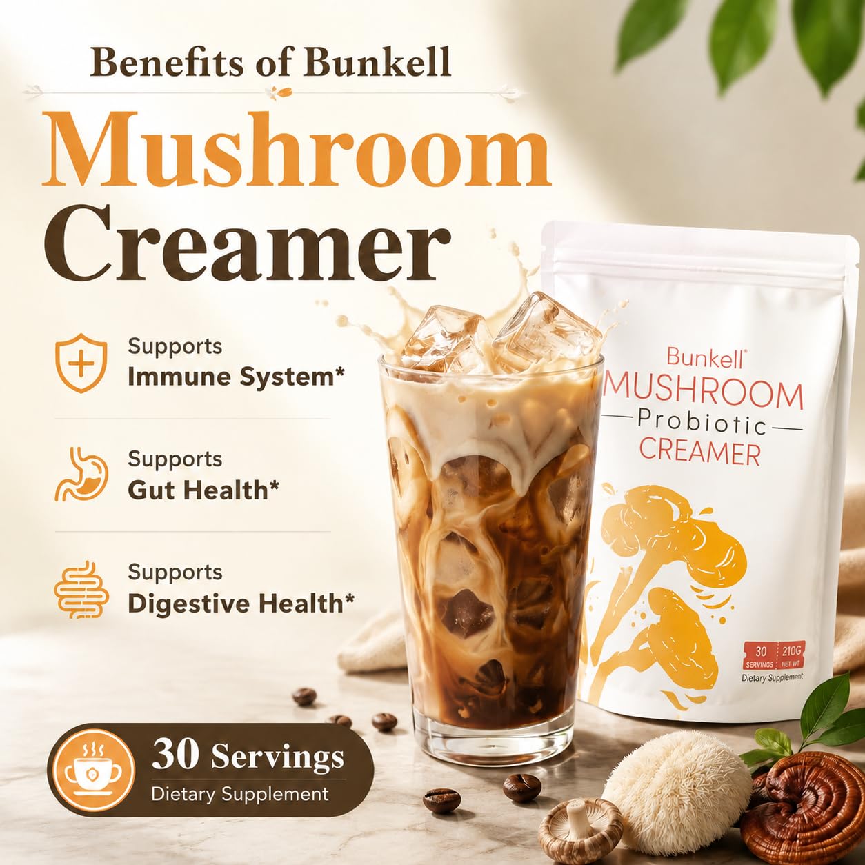 Thumbnail 4 de Bunkell Mushroom Coffee Creamer with Six Mushrooms, Probiotics and Vanilla