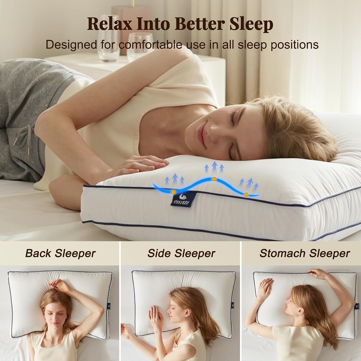 Detalle 1 de Goose Feather and Down Pillows, King Size