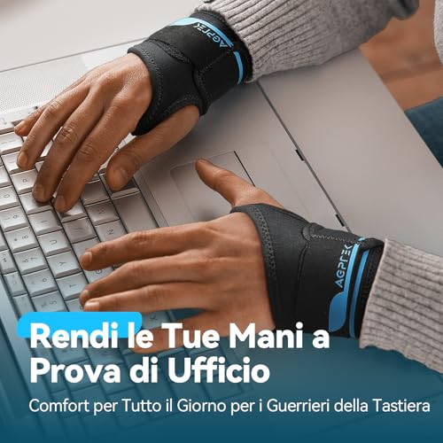 Thumbnail 6 de AGPTEK Tutore Tunnel Carpale e Tendinite per Polso Destro – Supporto ibrido confortevole