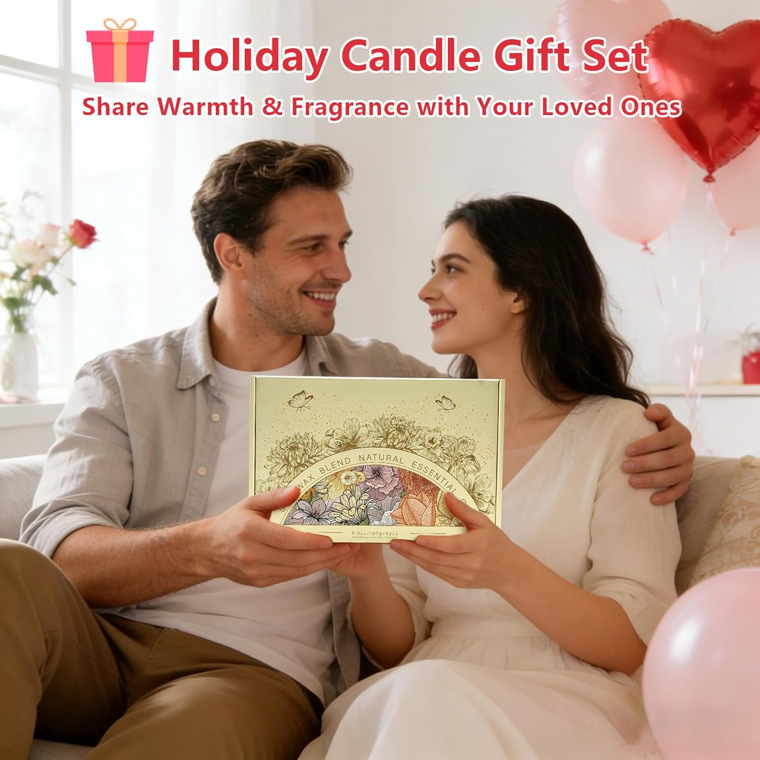 Thumbnail 1 de 6 Pack Scented Candles Gift Set: Lavender, Jasmine, Vanilla, Sage, Sandalwood Rose, Eucalyptus Mint