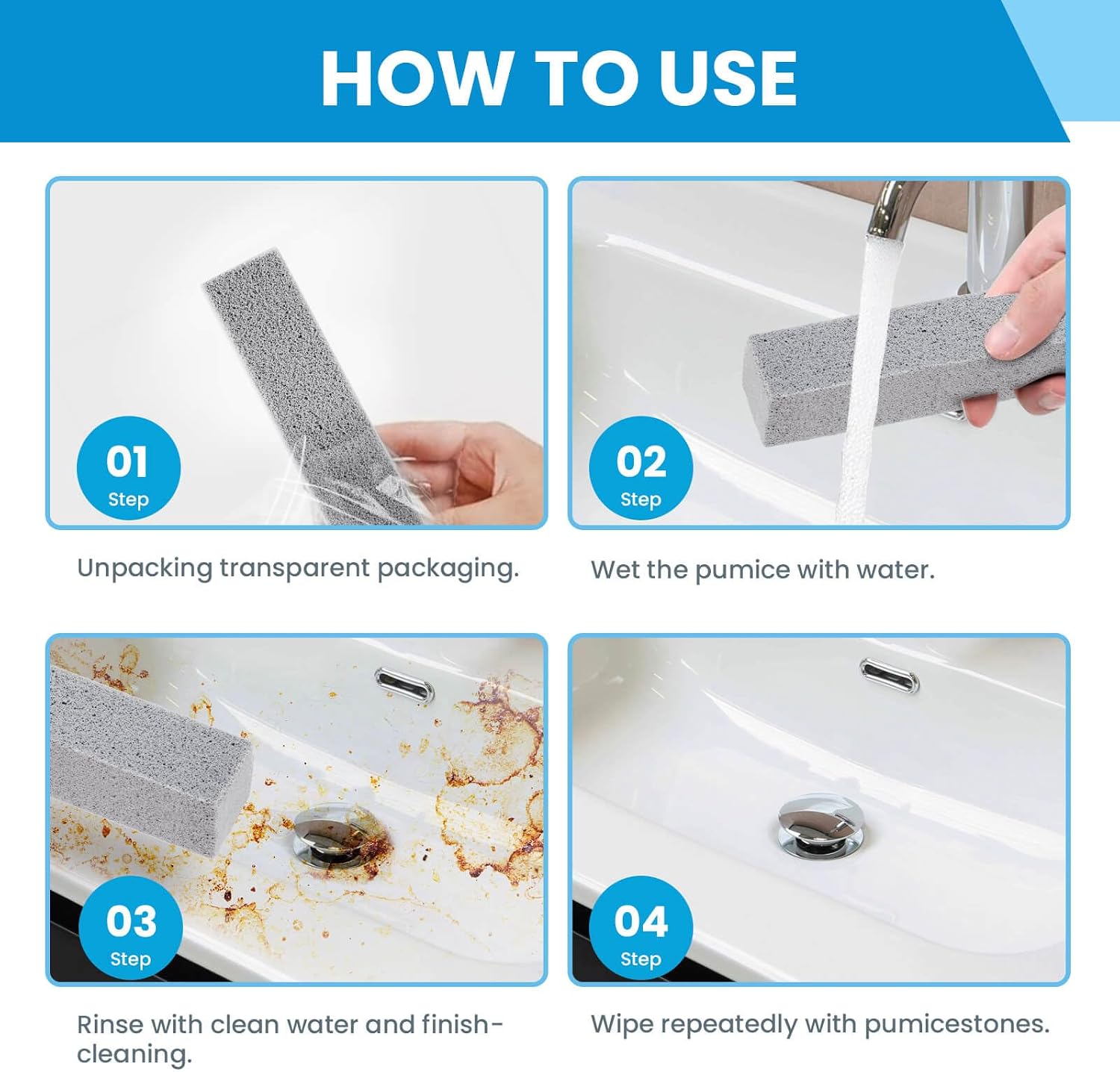 Detalle de Riuja FSS-0820-1 Pumice Stone Cleaner, 14-Pack for Toilet and Tile Cleaning