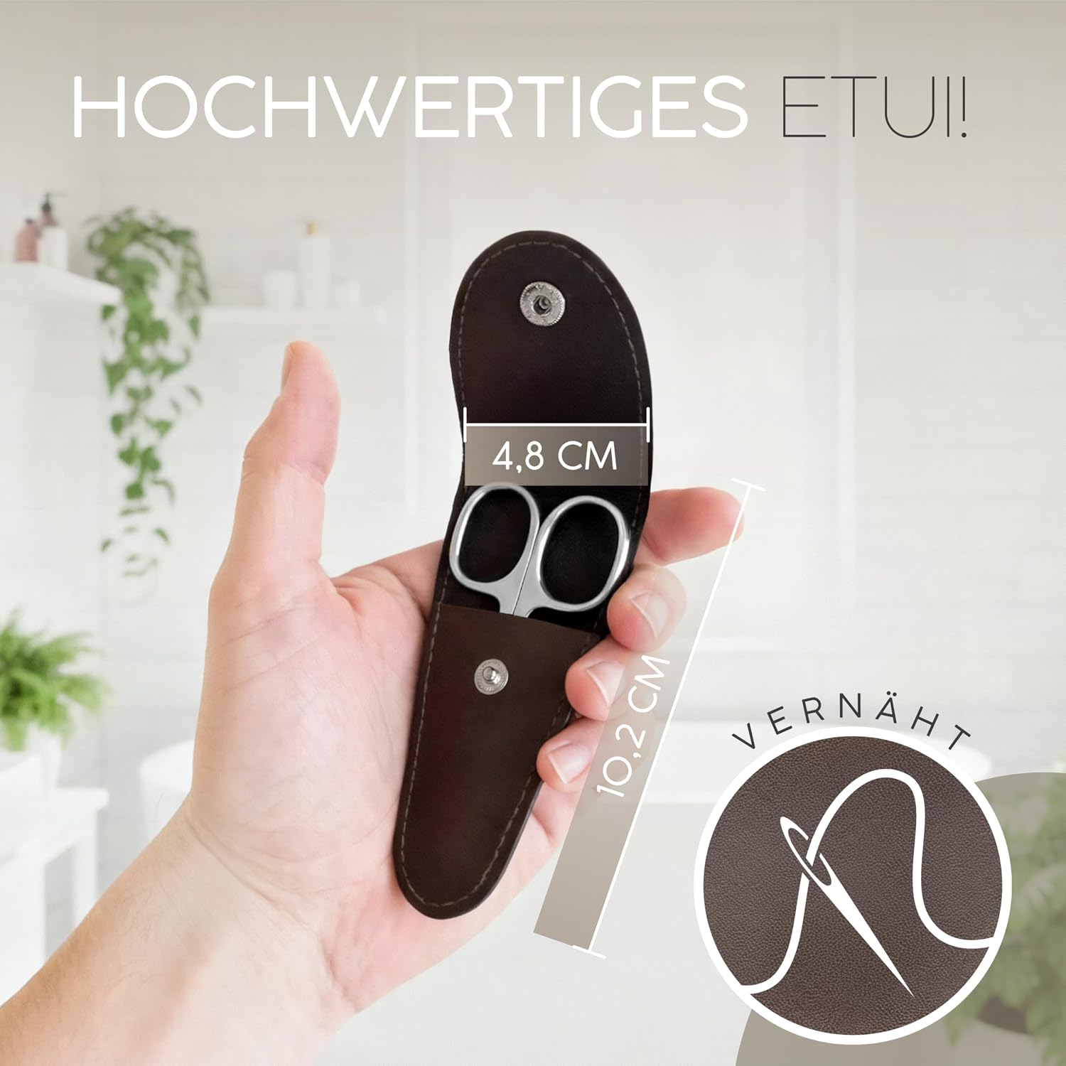 Detalle de marQus Nagelschere Solingen – extra scharf mit gebogener Schneide, inkl. Etui für Fingernägel & Fußnägel