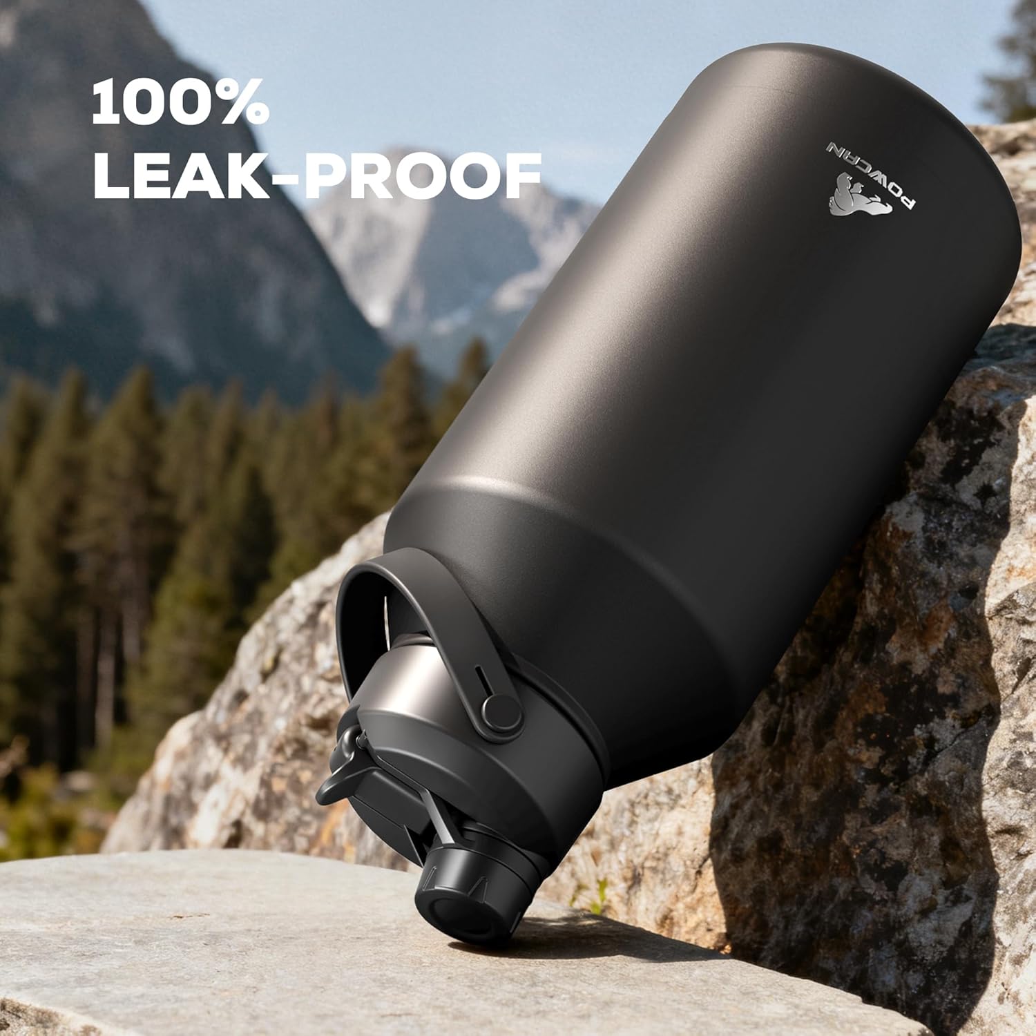 Thumbnail 6 de POWCAN 64 oz Insulated Water Bottle with 2-in-1 Lid (Midnight)