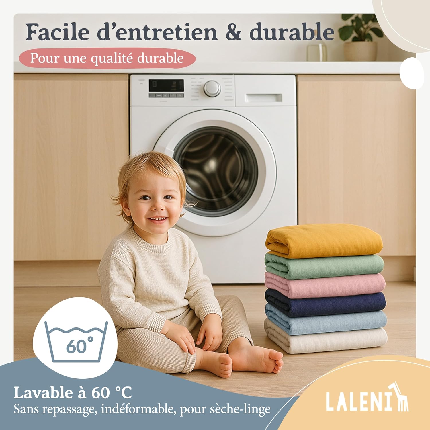 Thumbnail 5 de Laleni Basic Drap Housse Bébé 50x89 cm en jersey 100% coton certifié Oeko-TEX – Gris Moonlight (lot de 1)