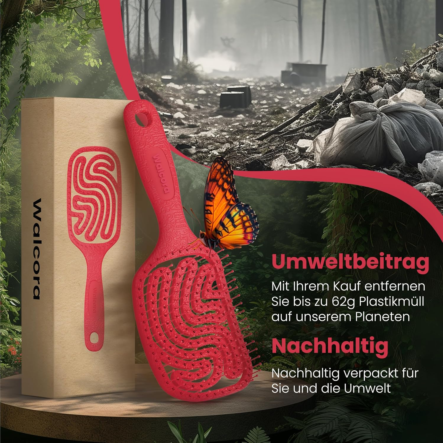 Thumbnail 6 de Walcora Haarbürste ohne Ziepen – NEUHEIT 2026, Entwirrbürste & Detangler für alle Haartypen