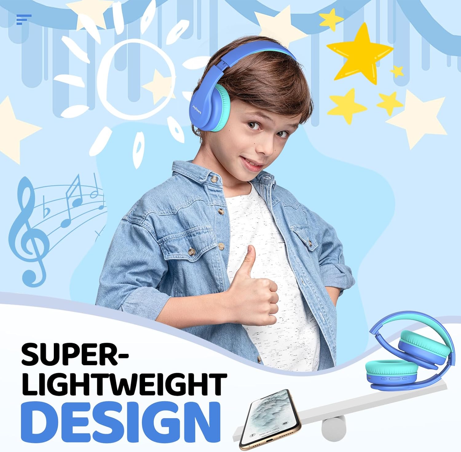 Thumbnail 5 de JoySpark Kids Bluetooth Headphones 60h playtime