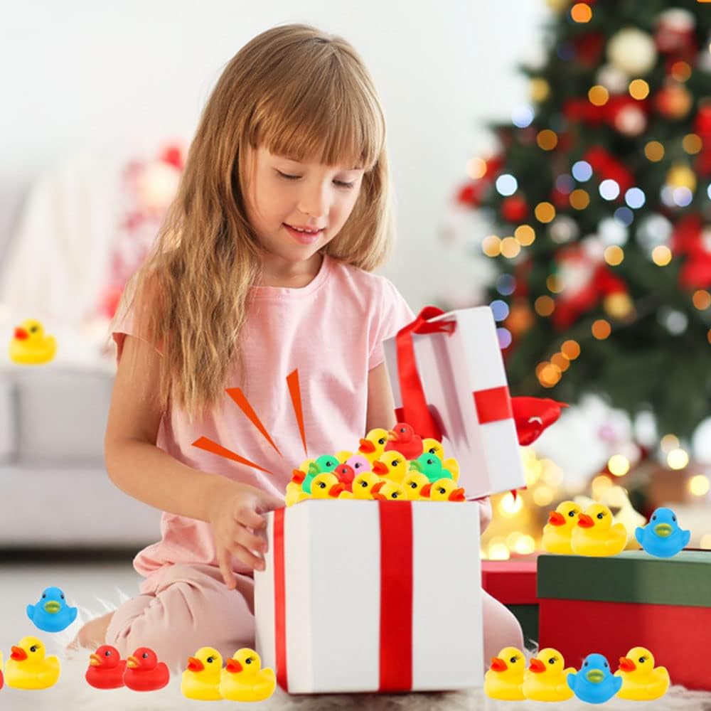 Thumbnail 5 de 50 Pcs Rubber Ducks Bath Toy (5 Colors) – Multicolor Mini Float Ducks for Baby Bath, Shower & Party Favors