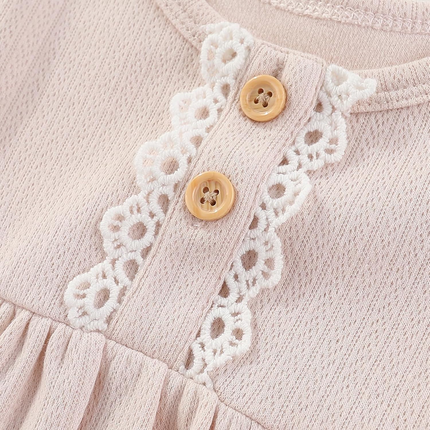 Thumbnail 3 de Ecojoy Baby Girl 3-Piece Grow Bodysuit Set with Long/Short Sleeves and 3 Headbands/Hats