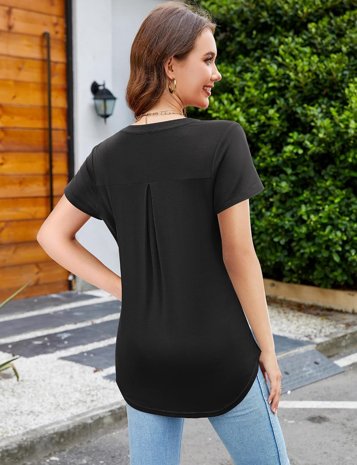Detalle 2 de Beluring V-Ausschnitt T-Shirt mit Falten
