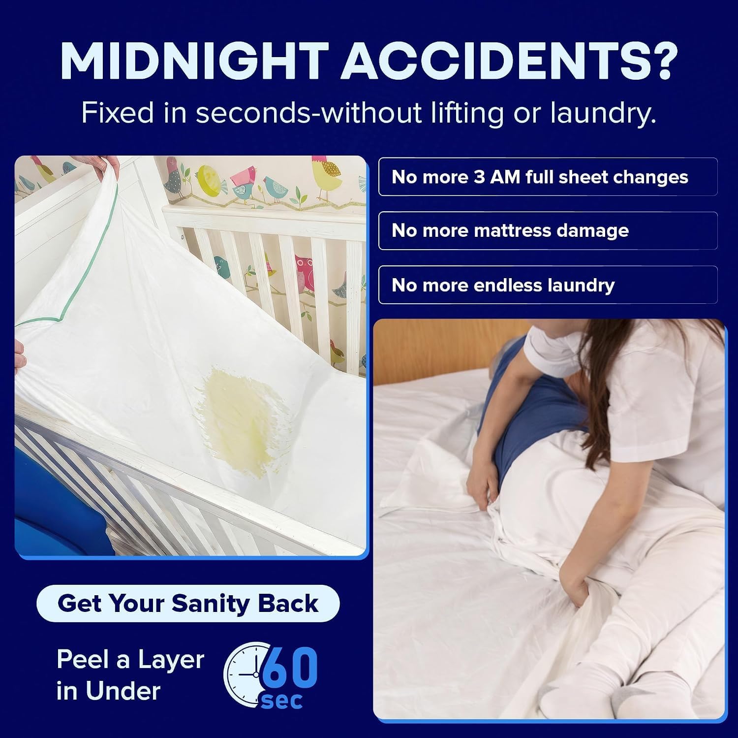 Thumbnail 2 de PeelAways Disposable Fitted Sheet, Queen Size