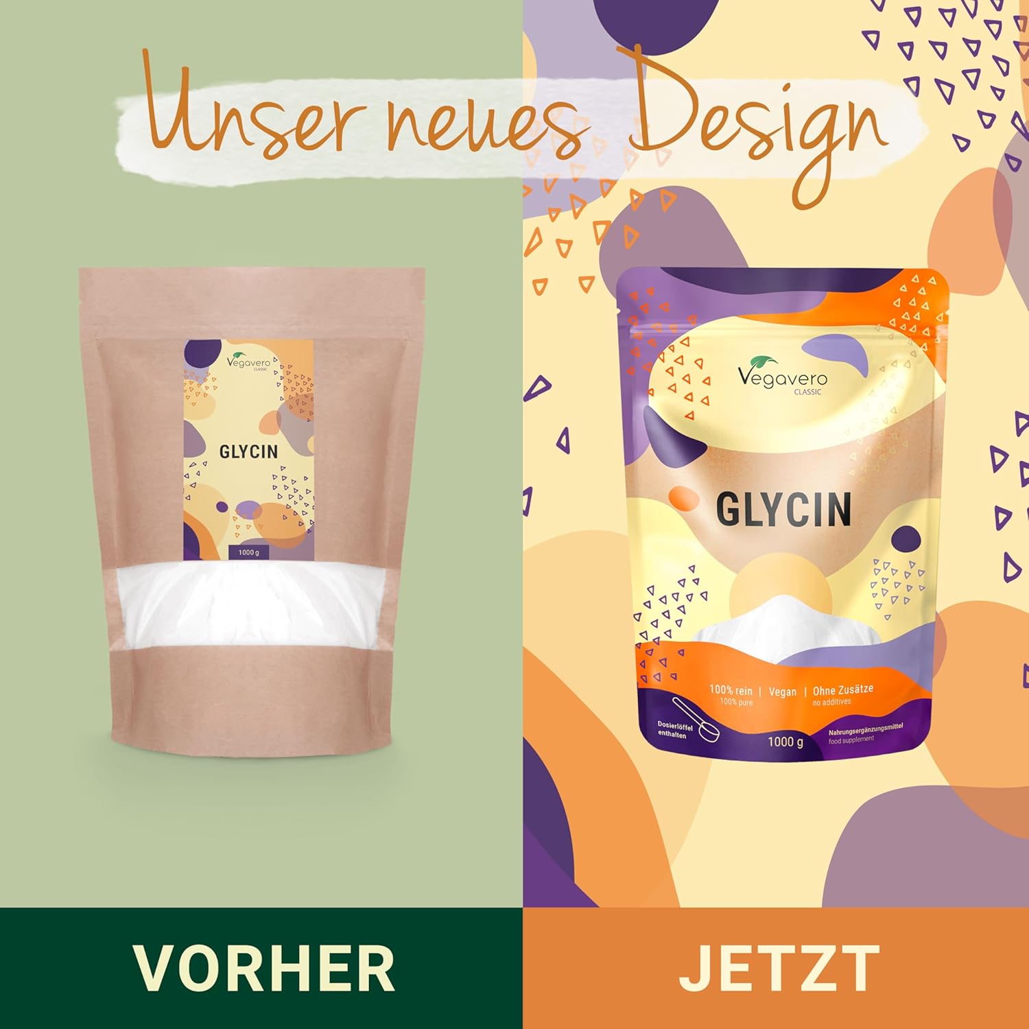 Thumbnail 2 de Vegavero Glycin Pulver (1.000 g) mit Messlöffel – reines Glycin ohne Zusätze, fein löslich