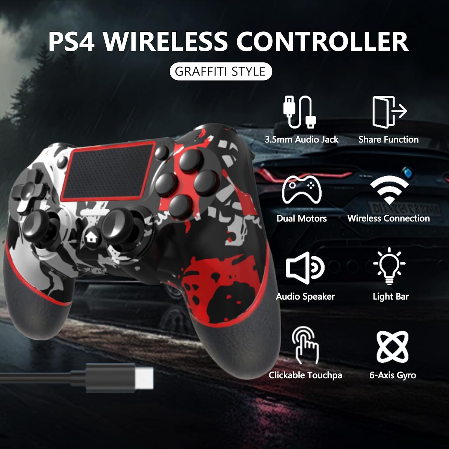 Detalle 2 de SZYUYU Wireless Controller for PS4 8-10h