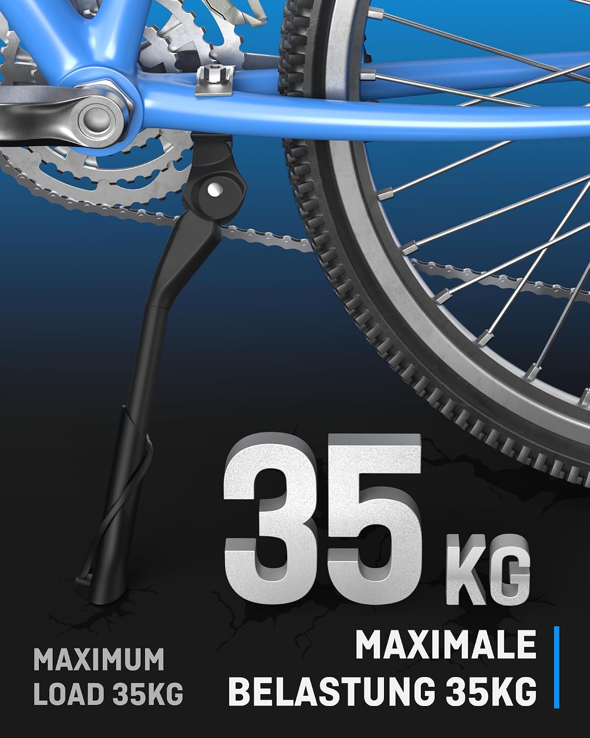 Detalle de WATSABRO Fahrradständer 24–29 Zoll, höhenverstellbar (Aluminium) für MTB, E-Bike, Rennrad & City