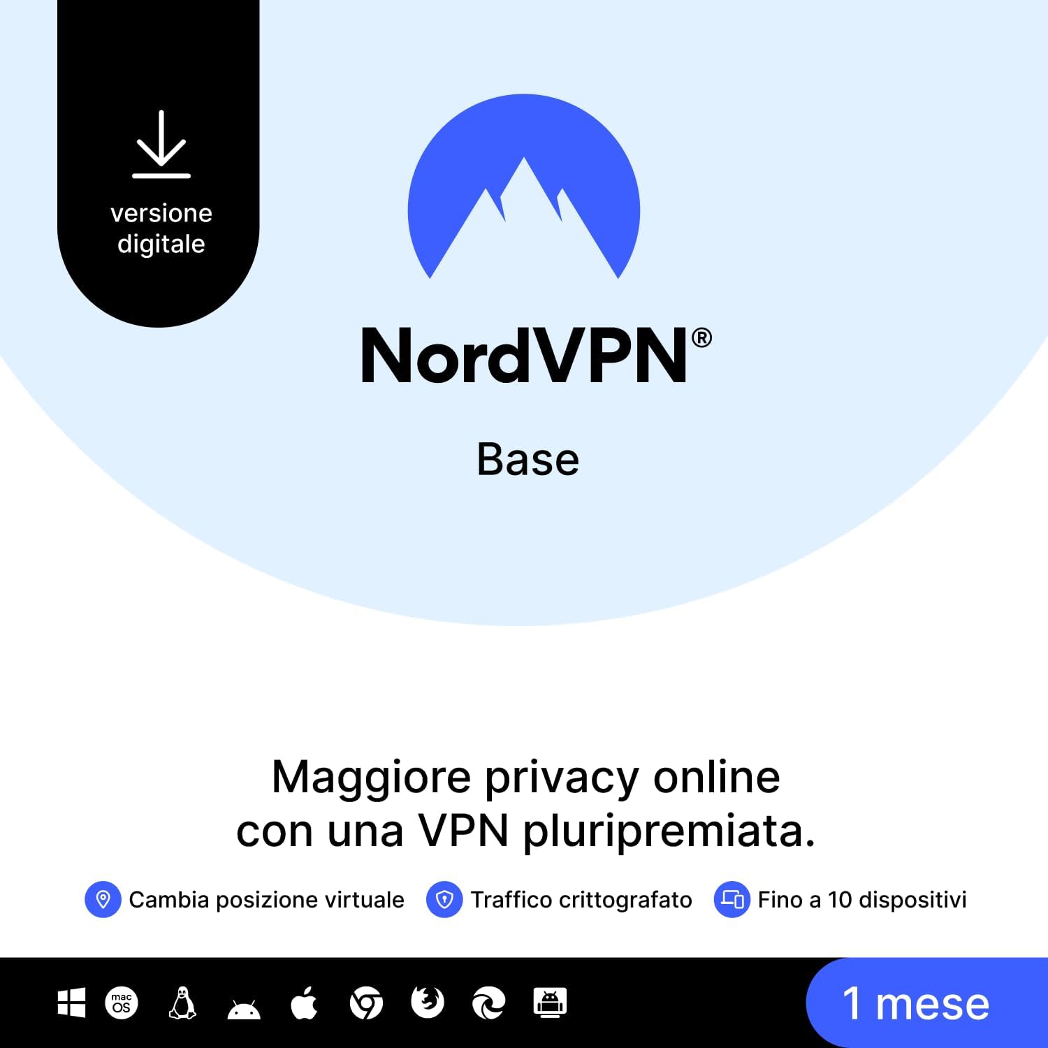 Detalle 2 de NordVPN Amazon Essential: VPN + Password Manager per 10 Dispositivi, 1 Anno
