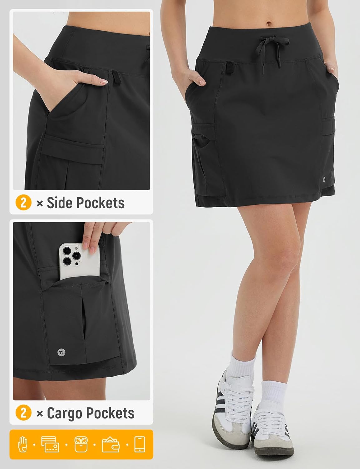 Thumbnail 3 de baleaf Women's 16" Hiking Cargo Skort Skirt High Waisted with Pockets UPF 50+ Sun Protection Quick Dry