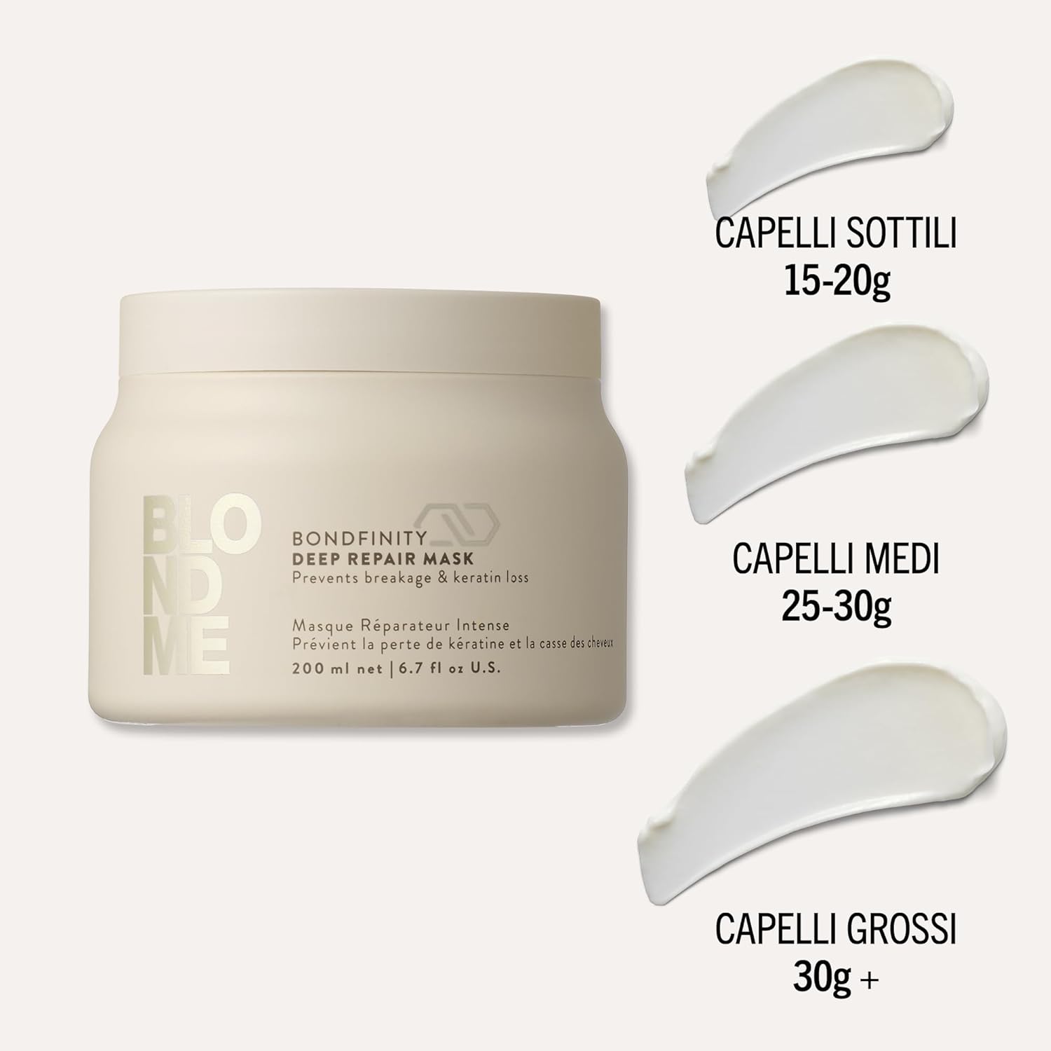 Detalle 2 de Schwarzkopf Professional BLONDME Bondfinity Deep Repair Mask – Maschera Riparatrice Profonda per Capelli Biondi 200ml