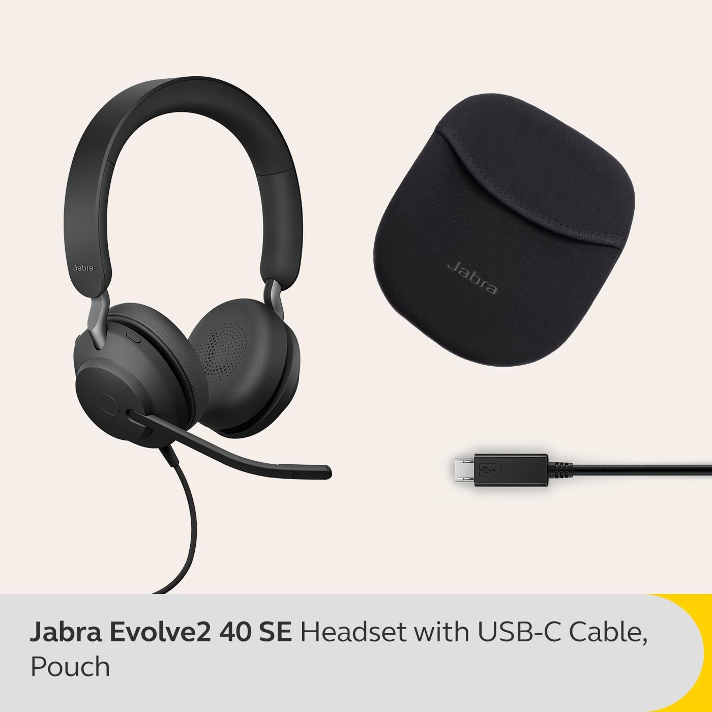 Detalle de Jabra Evolve2 40 SE noise-cancelling wired headset