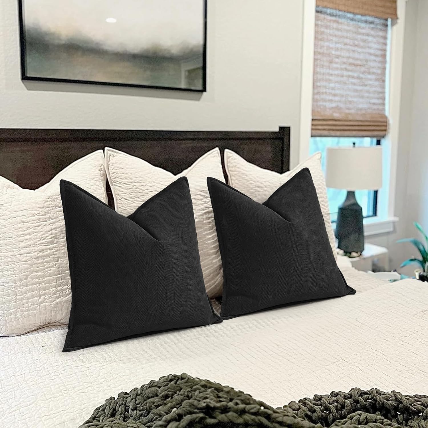 Detalle de ZWJD Chenille Cushion Covers 50x50 Set of 2 (2-pack pillowcase covers)