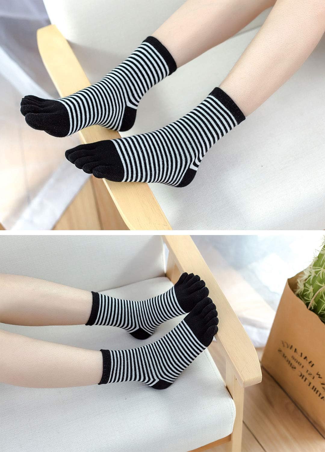 Detalle de LOFIR Calzini Divertenti con Dita Separate per Donna – 5 paia, Taglia 35-41