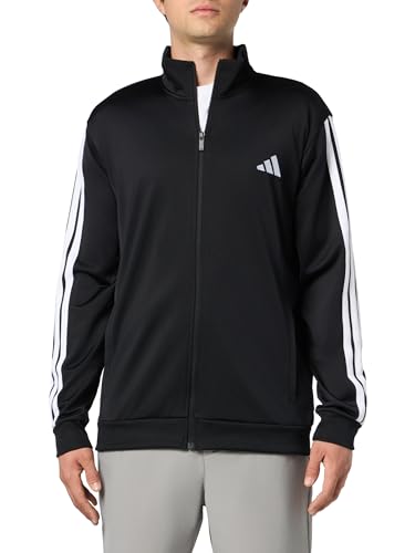 Thumbnail 1 de adidas Uomo SPORTSWEAR BASIC 3 STRIPES TRICOT TRACKSUIT — Chaqueta y pantalón en negro (XL Tall)