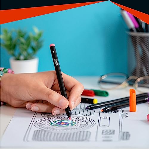 Detalle 1 de BIC Intensity Feutres de Coloriage Encre Lavable (Base d'Eau) – Corps Noir, Pack de 24
