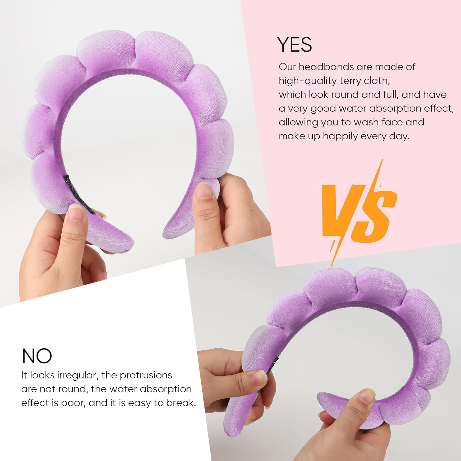 Thumbnail 6 de DRESHOW Spa Headband and Wristband Set for Face Washing and Skincare