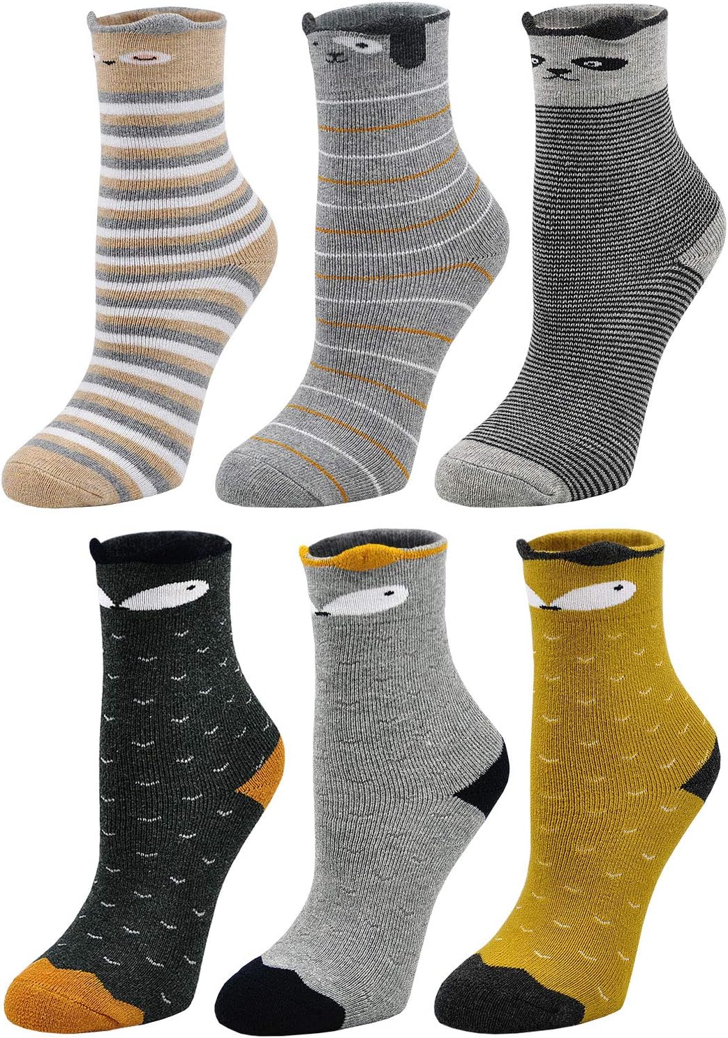 Thumbnail 3 de LOFIR Chaussettes chaudes en coton pour enfants – 6 paires, taille 20-34