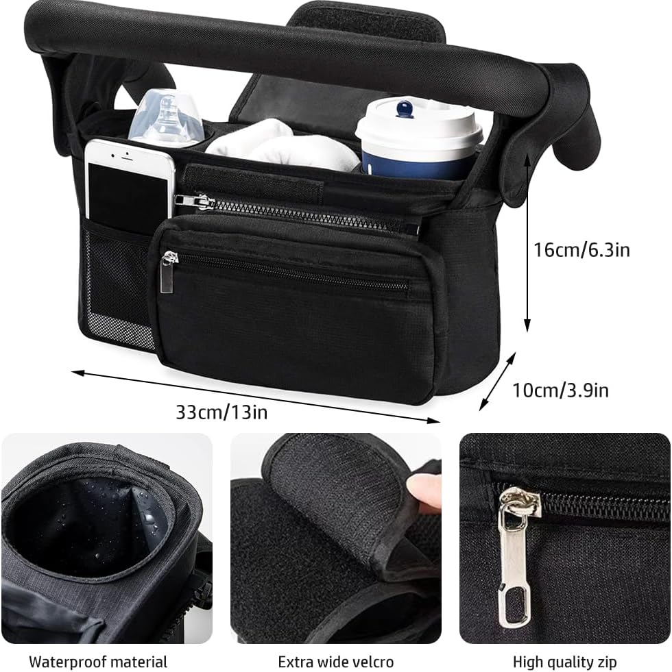 Thumbnail 6 de Tyuodna Baby Pram Bag Stroller Organizer – Universal, 2 Insulated Cup Holders, Large Capacity
