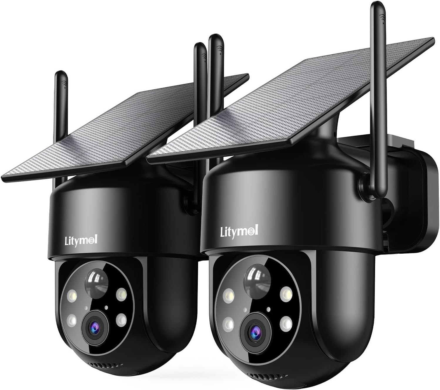 Detalle de LITYMOL 2K 360° Wireless Outdoor Security Cameras (Solar, 2-Way Audio, AI Detection)