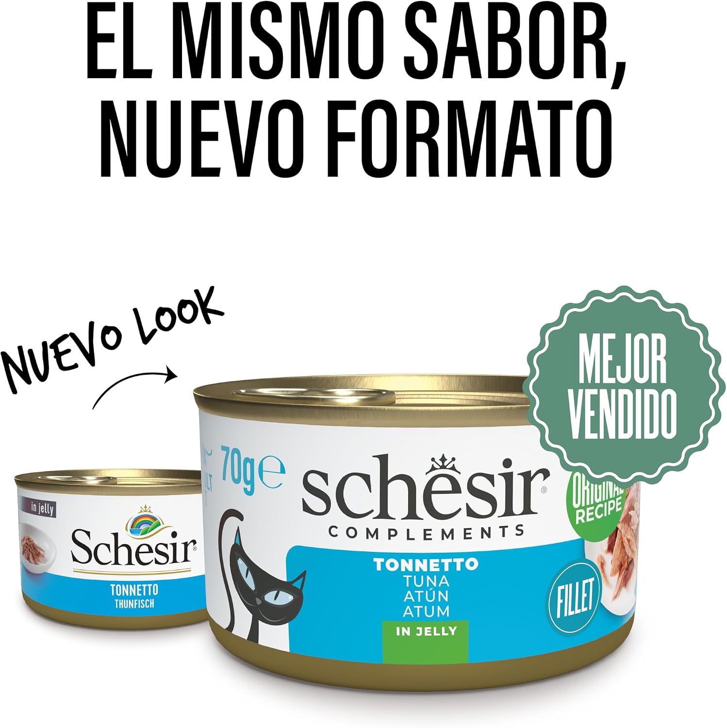 Detalle 2 de Schesir Atún en Gelatina para Gatos 🐱 12x70g