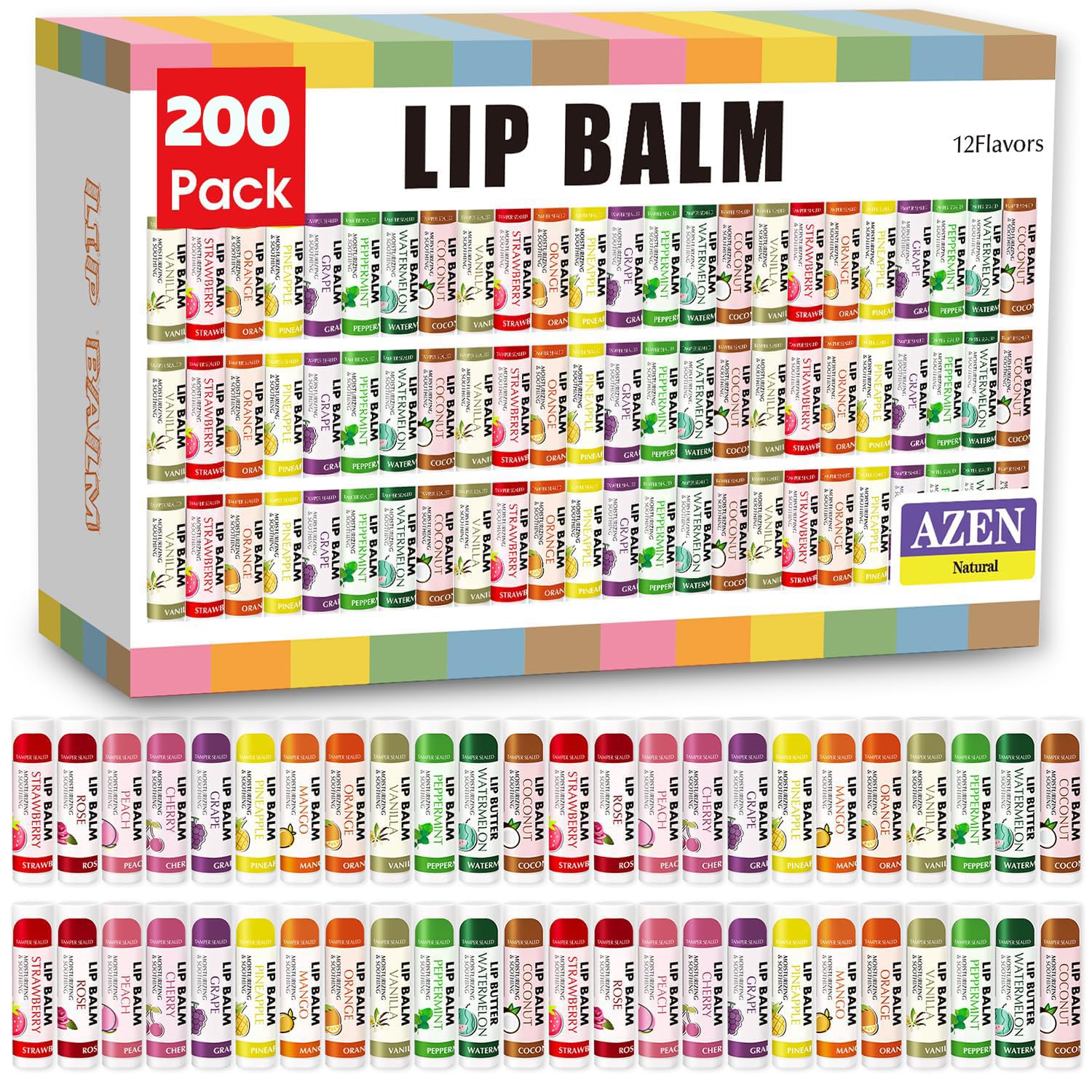 Detalle de AZEN 200 Pack Lip Balm Moisturizing 12 flavors 🍯