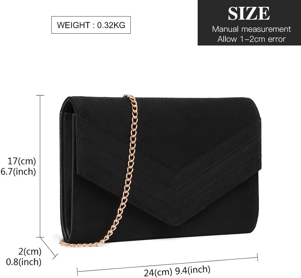 Thumbnail 3 de Miss Lulu Women's Clutch Evening Bag with Detachable Chain Strap