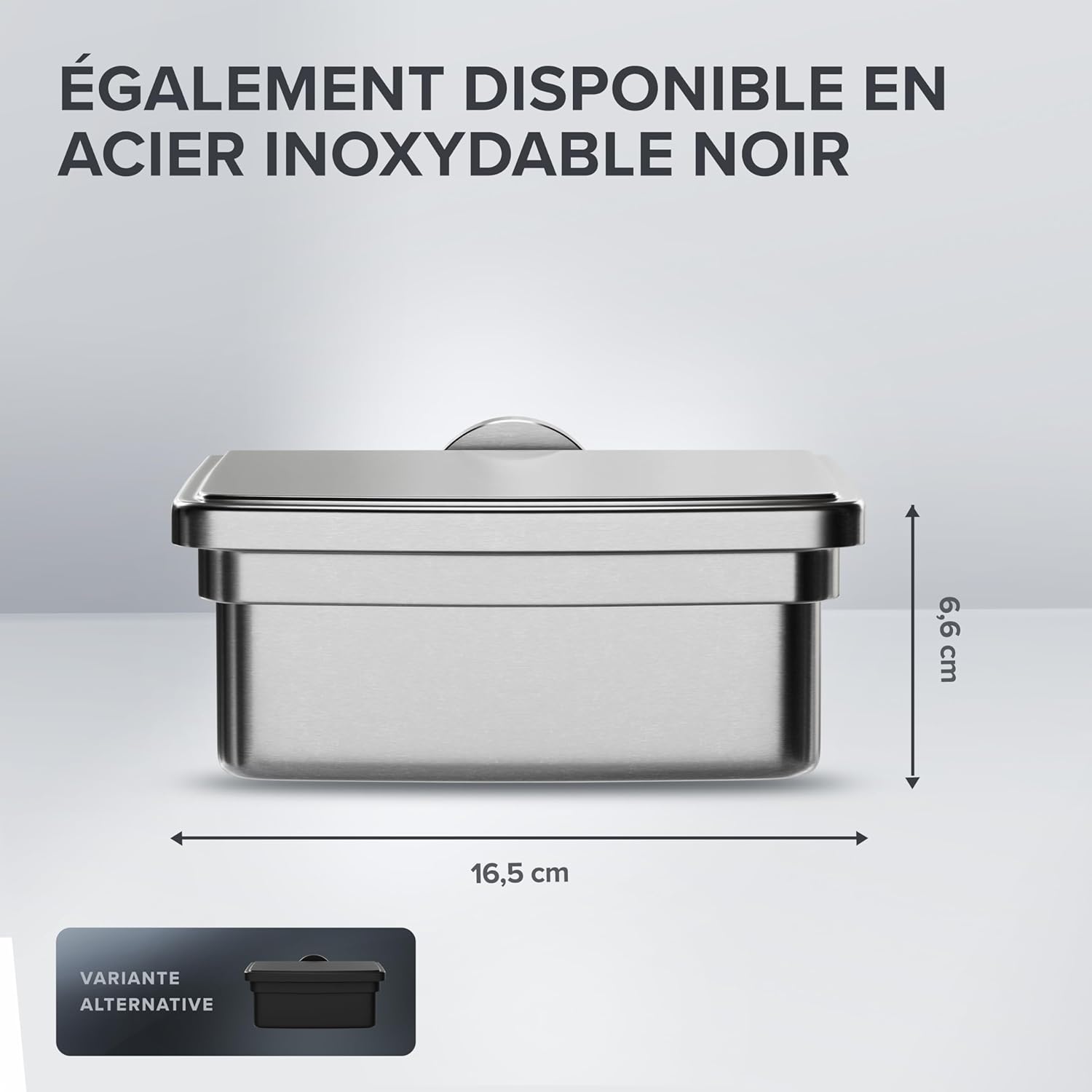 Thumbnail 2 de ovimar Boîte à lingettes humides avec couvercle en acier inoxydable poli — élégant rangement mural
