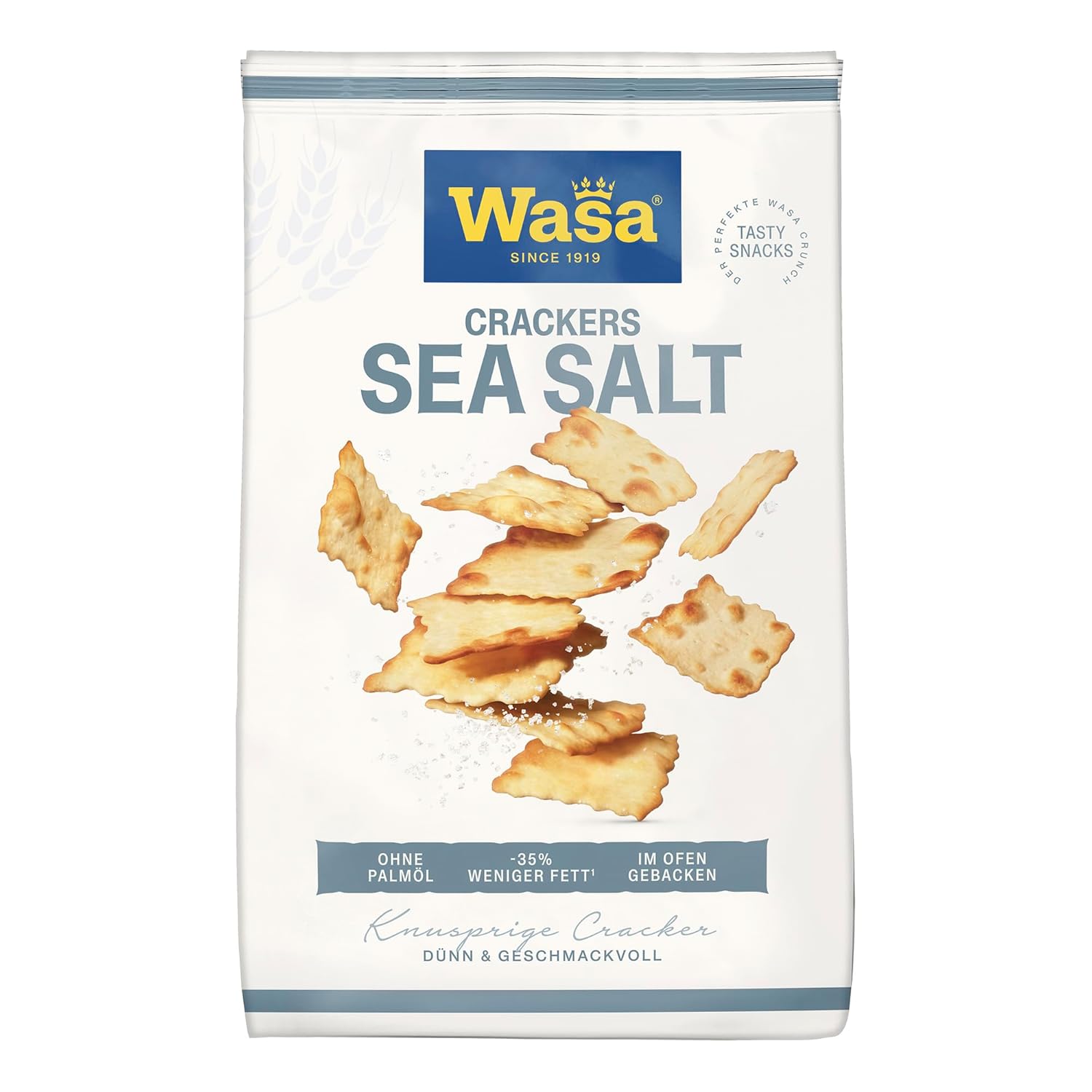 Detalle de Wasa Tasty Snacks Crackers Sea Salt – Extra-knusprige Knäckebrot-Cracker