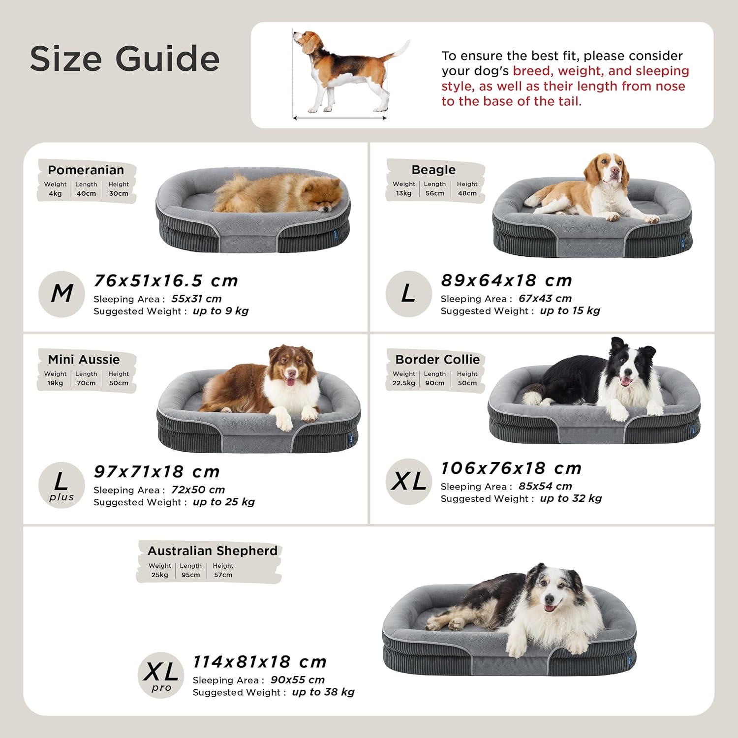 Detalle de BEDSURE orthopädisches Hundebett für große Hunde – 89x64x18 cm, oval, wasserdichter Bezug, Rand & ultraleichtes Fleece