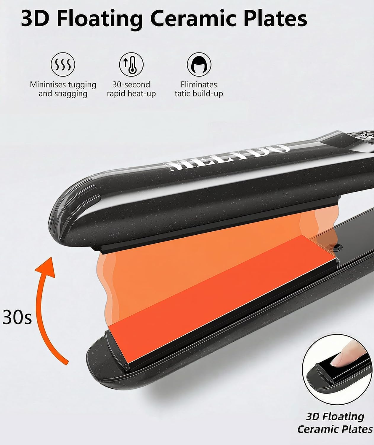 Detalle de MELYDO Mini Hair Straighteners 1.8 cm 💇♀