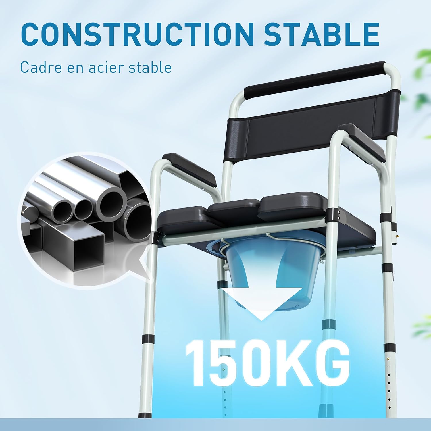 Thumbnail 3 de HOMCOM Chaise percée toilette pliable
