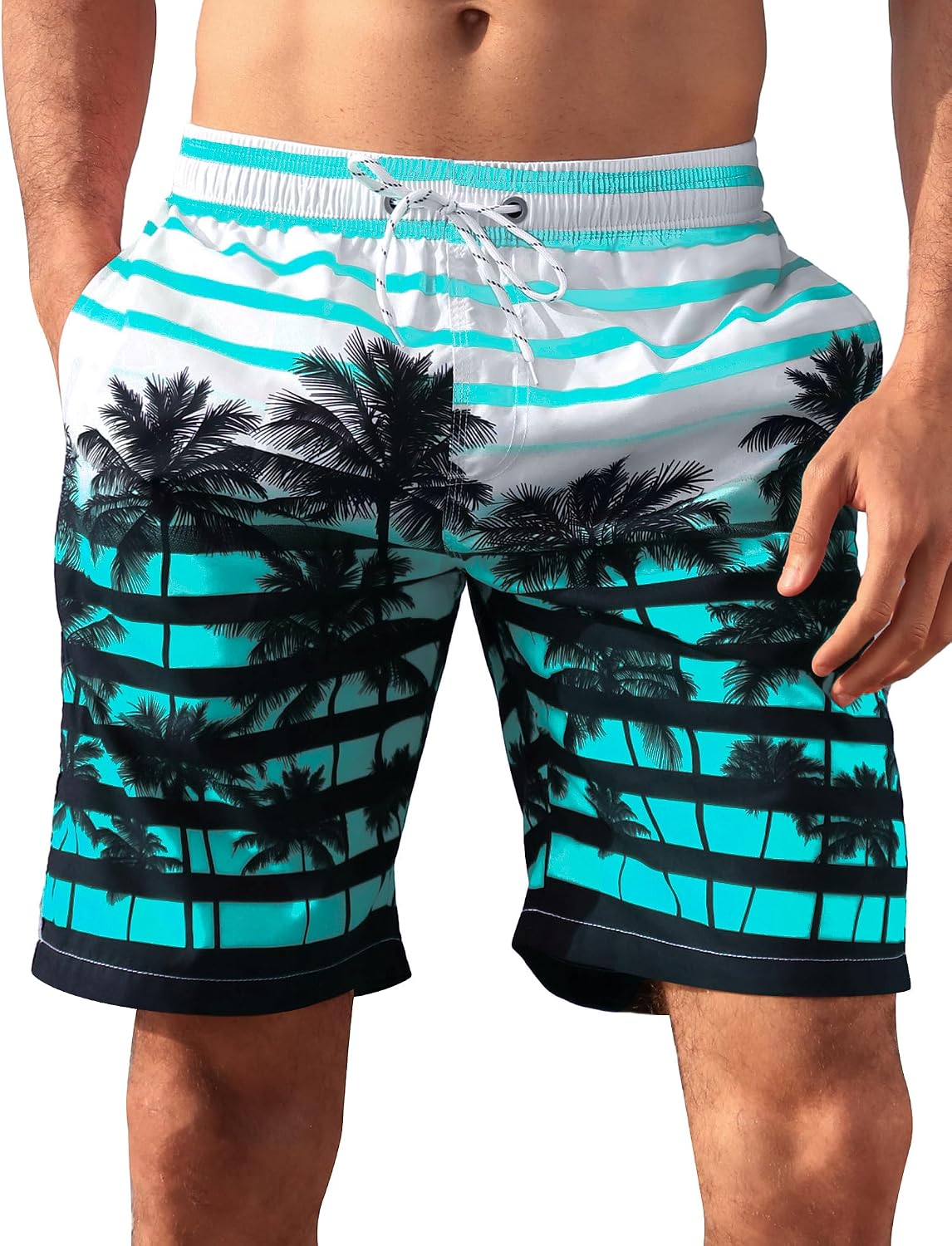 Detalle de APTRO Men's 9" Swim Trunks with Mesh Lining, Quick-Dry Design