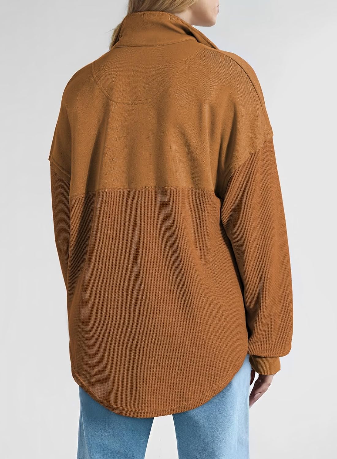 Thumbnail 2 de SHEWIN Women’s Waffle Knit Half-Zip Sweatshirt (Waffle Knit Pullover) for Fall & Winter