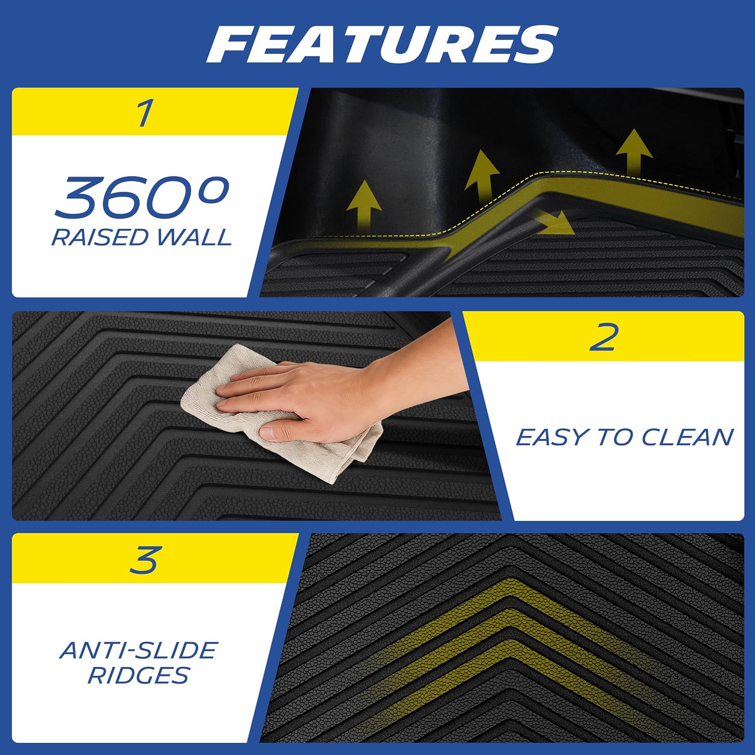 Thumbnail 4 de Michelin All-Weather Vehicle Mats for 2021–2026 Ford Bronco 4-Door (Premier, 3-Piece) - Custom Fit