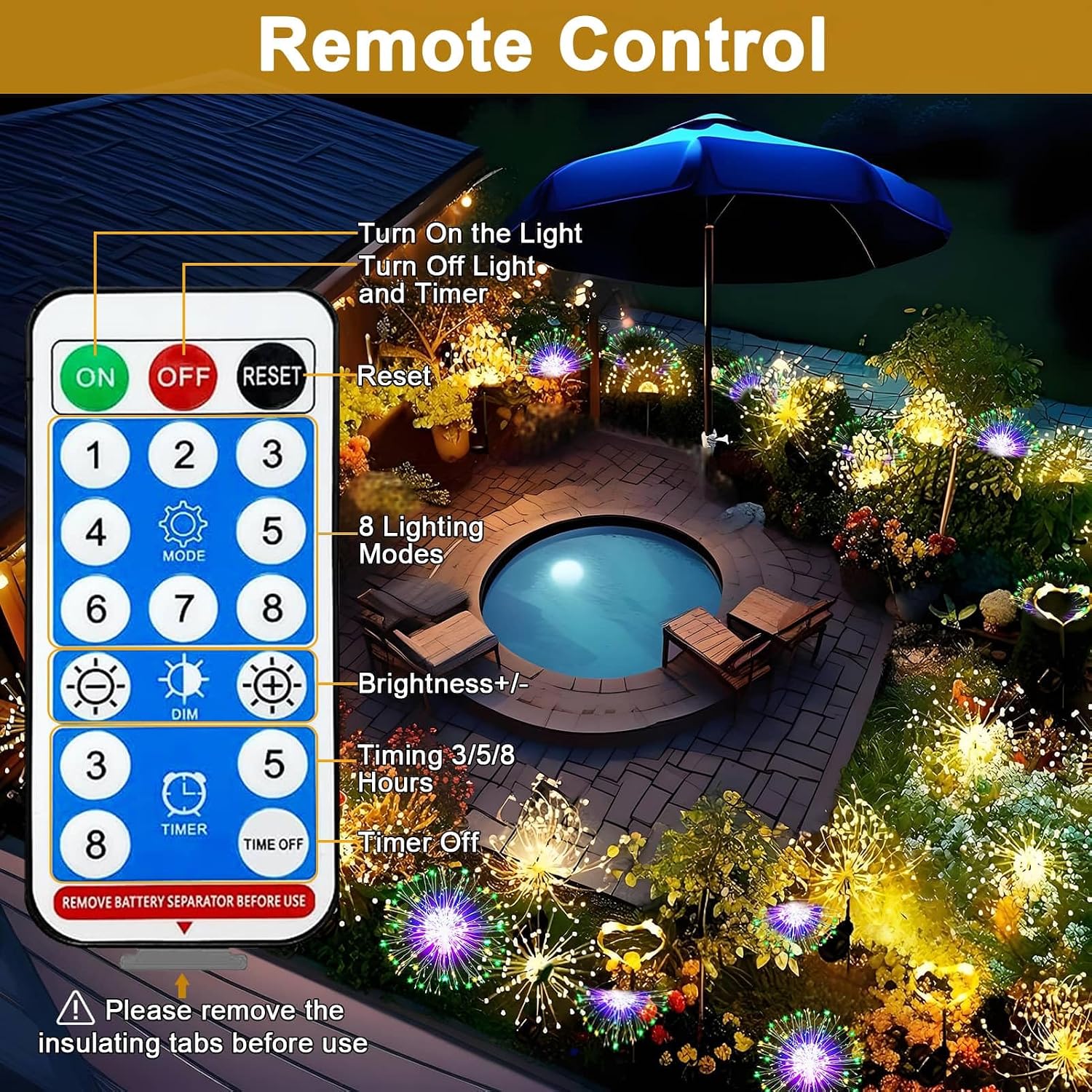 Detalle 2 de yowin Firework Solar Lights 4x120 LED