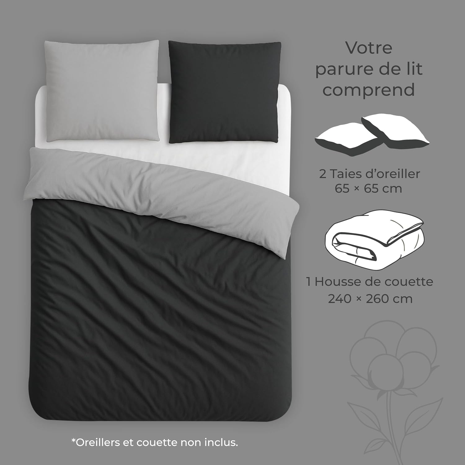 Thumbnail 6 de Dreamzie Housse de Couette 240 x 260 Coton percale