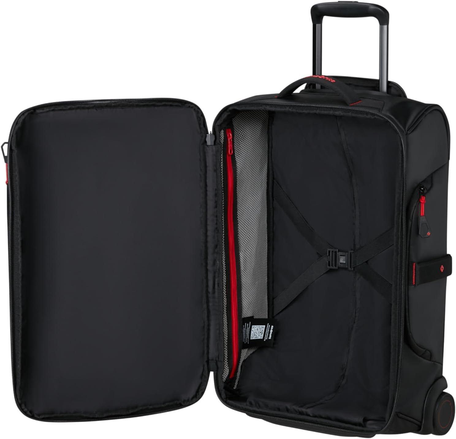 Detalle de Samsonite Paradiver Light: Reisetasche mit Rollen (55 cm) – Handgepäck, 48.5 L, wasserabweisend, 2 Rollen, Schwarz