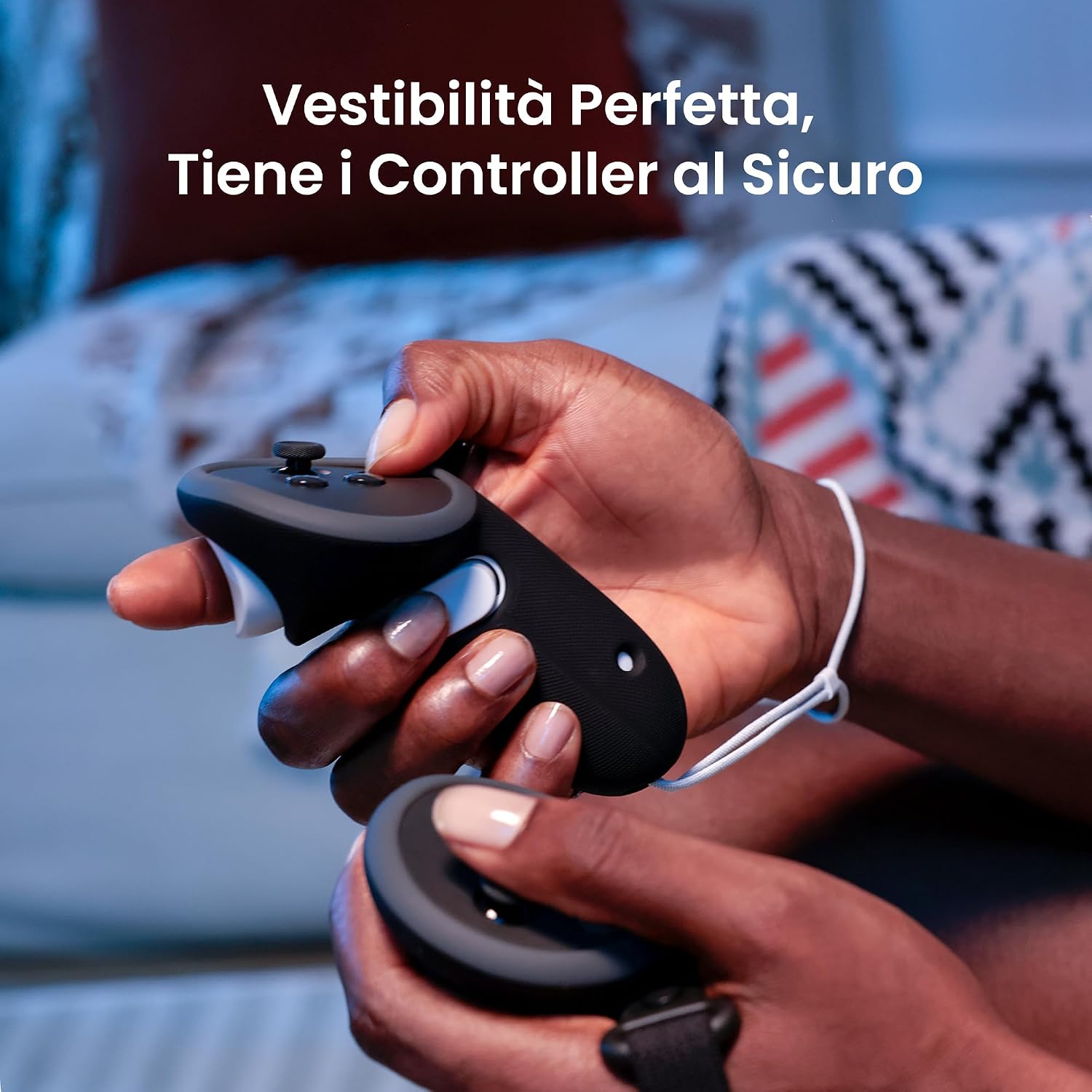 Detalle de KIWI design G4 Pro Impugnature per Controller compatibili con Meta Quest 3/3S – protezione, comfort e praticità