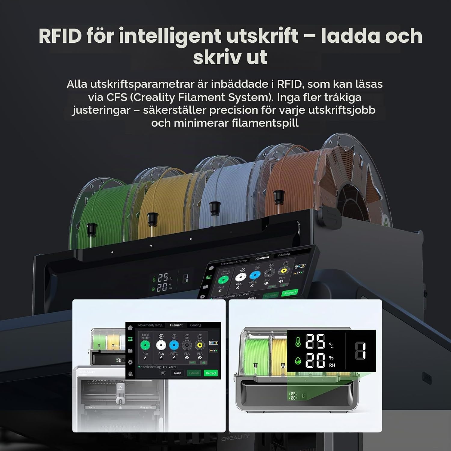 Thumbnail 5 de Creality 3301010592 Hyper PLA-filament, 1,75 mm, RFID och upp till 600 mm/s