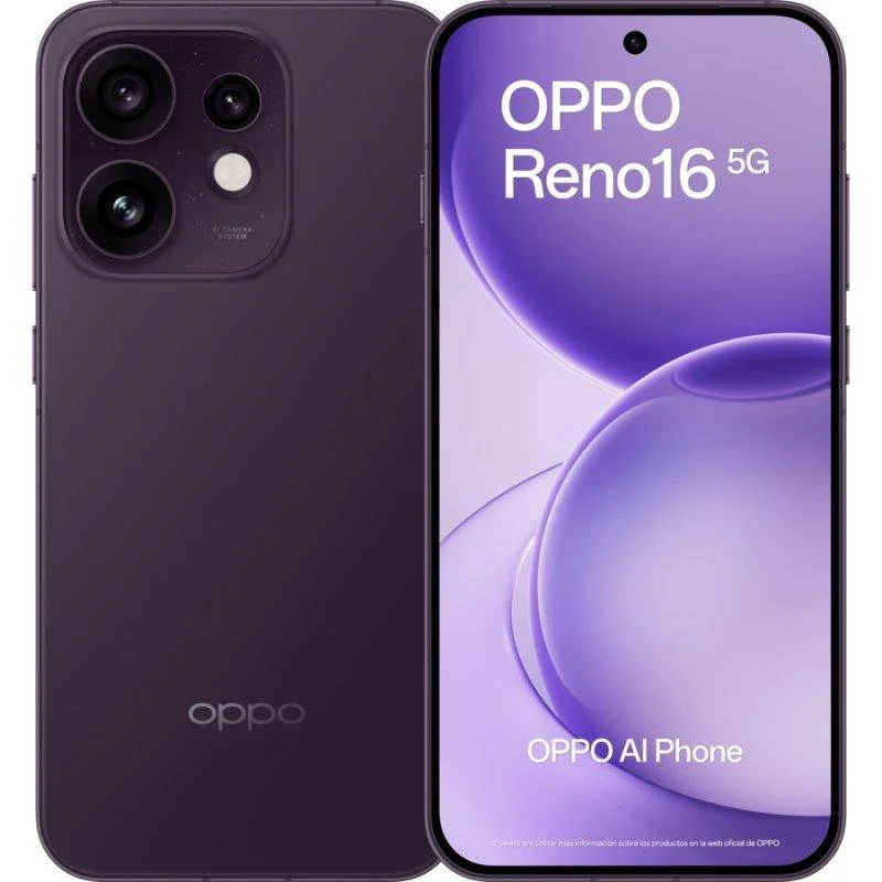 Detalle de OPPO Reno16 5G 8GB/512GB, 6,32'' – Fotografía avanzada y batería de larga duración en un diseño elegante