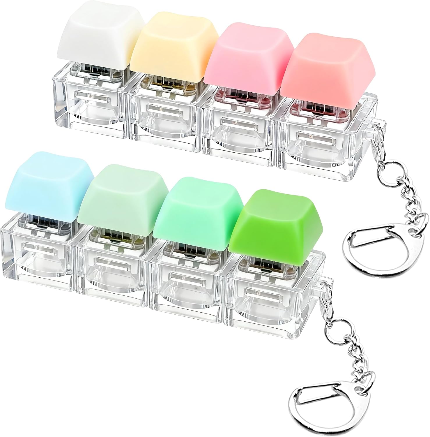 Detalle de 2 PCS Keyboard Fidget Toy Review: 4-in-1 Keyboard Decompression Button Keychains