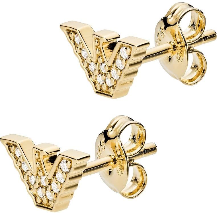 Thumbnail 5 de Emporio Armani Damen-Ohrringe mit Push-Back-Verschluss aus Edelstahl oder Halbedelsteinen (poliert, goldfarben)